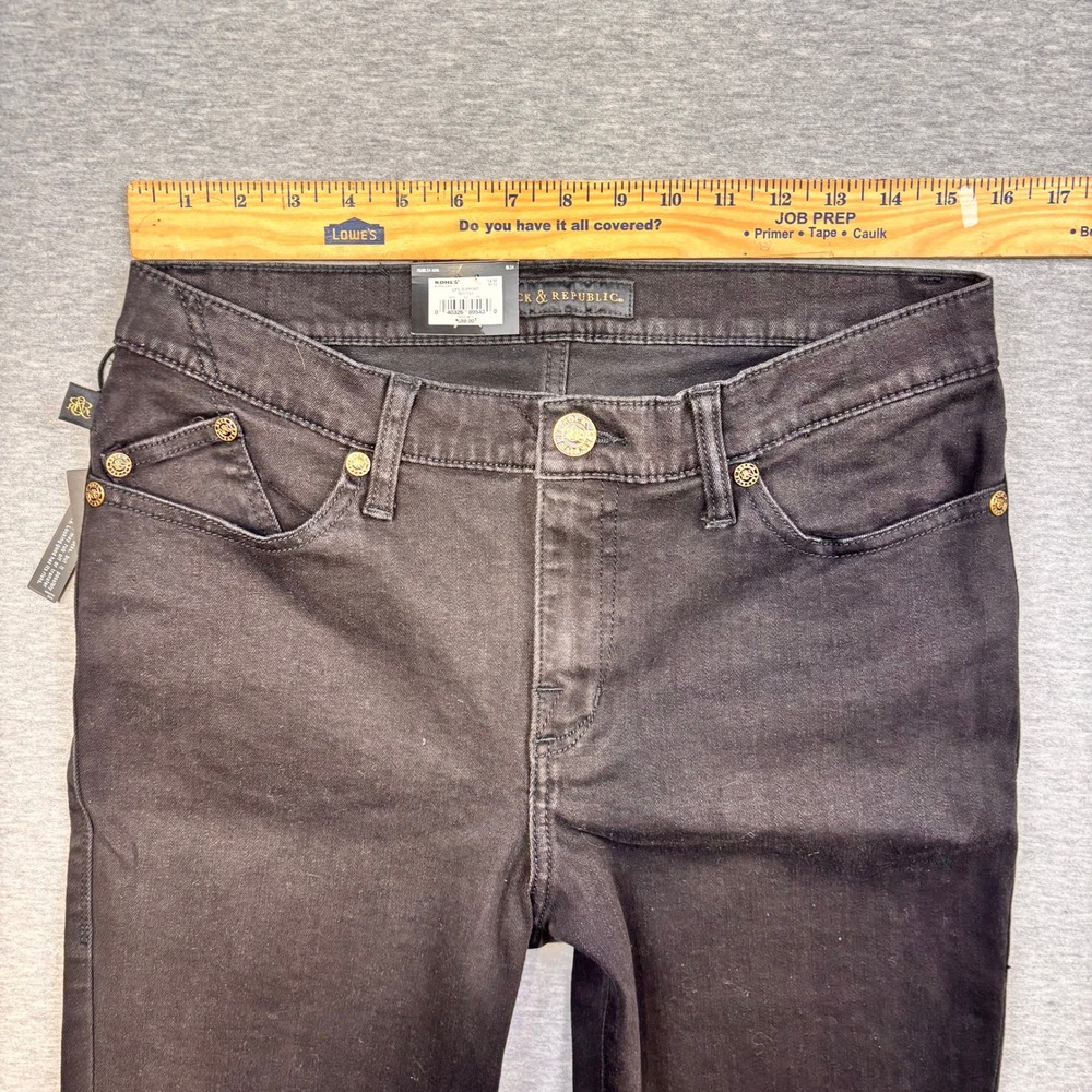 Rock & Republic Kendra Curvy Bootcut Jeans Black Mid Rise Womens 14M R011781 NWT - Picture 4 of 11